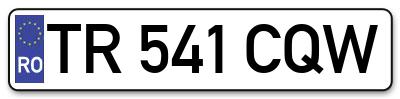 Placuta inmatriculare numar auto  TR-541-CQW, TR 541 CQW, TR541CQW