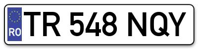 Placuta inmatriculare numar auto  TR-548-NQY, TR 548 NQY, TR548NQY