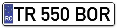 Placuta inmatriculare numar auto  TR-550-BOR, TR 550 BOR, TR550BOR