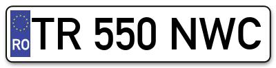 Placuta inmatriculare numar auto  TR-550-NWC, TR 550 NWC, TR550NWC