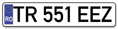 Placuta inmatriculare numar auto  TR-551-EEZ, TR 551 EEZ, TR551EEZ