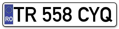 Placuta inmatriculare numar auto  TR-558-CYQ, TR 558 CYQ, TR558CYQ