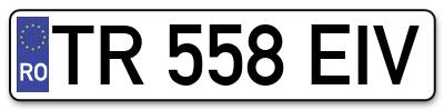 Placuta inmatriculare numar auto  TR-558-EIV, TR 558 EIV, TR558EIV