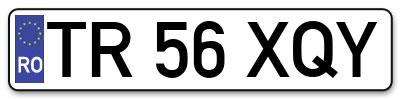 Placuta inmatriculare numar auto  TR-56-XQY, TR 56 XQY, TR56XQY