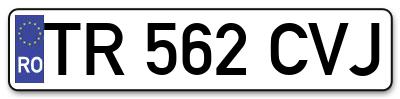 Placuta inmatriculare numar auto  TR-562-CVJ, TR 562 CVJ, TR562CVJ