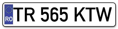 Placuta inmatriculare numar auto  TR-565-KTW, TR 565 KTW, TR565KTW