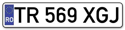 Placuta inmatriculare numar auto  TR-569-XGJ, TR 569 XGJ, TR569XGJ