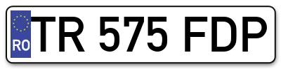 Placuta inmatriculare numar auto  TR-575-FDP, TR 575 FDP, TR575FDP