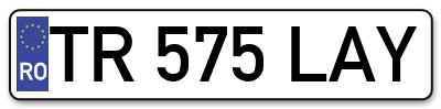 Placuta inmatriculare numar auto  TR-575-LAY, TR 575 LAY, TR575LAY