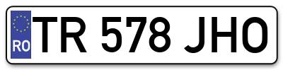 Placuta inmatriculare numar auto  TR-578-JHO, TR 578 JHO, TR578JHO