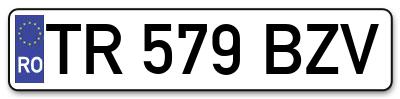 Placuta inmatriculare numar auto  TR-579-BZV, TR 579 BZV, TR579BZV