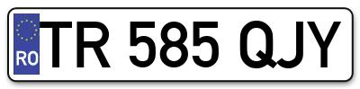 Placuta inmatriculare numar auto  TR-585-QJY, TR 585 QJY, TR585QJY