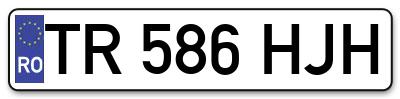 Placuta inmatriculare numar auto  TR-586-HJH, TR 586 HJH, TR586HJH