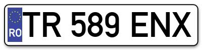 Placuta inmatriculare numar auto  TR-589-ENX, TR 589 ENX, TR589ENX