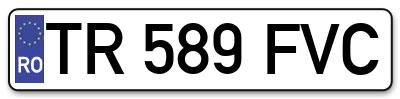 Placuta inmatriculare numar auto  TR-589-FVC, TR 589 FVC, TR589FVC