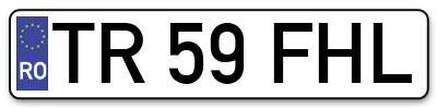 Placuta inmatriculare numar auto  TR-59-FHL, TR 59 FHL, TR59FHL