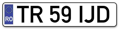 Placuta inmatriculare numar auto  TR-59-IJD, TR 59 IJD, TR59IJD