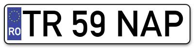 Placuta inmatriculare numar auto  TR-59-NAP, TR 59 NAP, TR59NAP