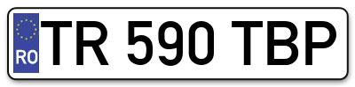 Placuta inmatriculare numar auto  TR-590-TBP, TR 590 TBP, TR590TBP