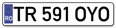 Placuta inmatriculare numar auto  TR-591-OYO, TR 591 OYO, TR591OYO