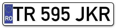 Placuta inmatriculare numar auto  TR-595-JKR, TR 595 JKR, TR595JKR