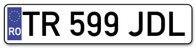Placuta inmatriculare numar auto  TR-599-JDL, TR 599 JDL, TR599JDL