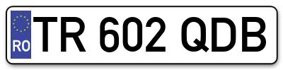 Placuta inmatriculare numar auto  TR-602-QDB, TR 602 QDB, TR602QDB