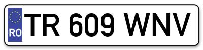 Placuta inmatriculare numar auto  TR-609-WNV, TR 609 WNV, TR609WNV