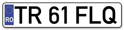 Placuta inmatriculare numar auto  TR-61-FLQ, TR 61 FLQ, TR61FLQ