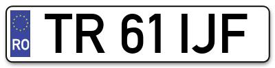 Placuta inmatriculare numar auto  TR-61-IJF, TR 61 IJF, TR61IJF