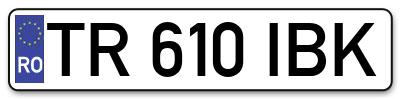 Placuta inmatriculare numar auto  TR-610-IBK, TR 610 IBK, TR610IBK