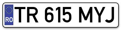 Placuta inmatriculare numar auto  TR-615-MYJ, TR 615 MYJ, TR615MYJ