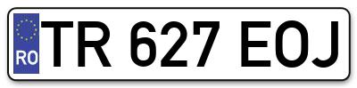 Placuta inmatriculare numar auto  TR-627-EOJ, TR 627 EOJ, TR627EOJ