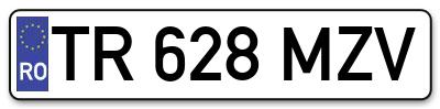 Placuta inmatriculare numar auto  TR-628-MZV, TR 628 MZV, TR628MZV