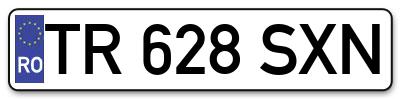 Placuta inmatriculare numar auto  TR-628-SXN, TR 628 SXN, TR628SXN