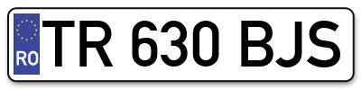 Placuta inmatriculare numar auto  TR-630-BJS, TR 630 BJS, TR630BJS