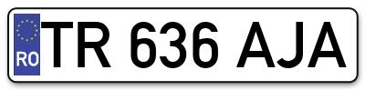 Placuta inmatriculare numar auto  TR-636-AJA, TR 636 AJA, TR636AJA