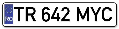 Placuta inmatriculare numar auto  TR-642-MYC, TR 642 MYC, TR642MYC