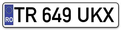 Placuta inmatriculare numar auto  TR-649-UKX, TR 649 UKX, TR649UKX