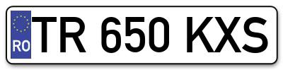 Placuta inmatriculare numar auto  TR-650-KXS, TR 650 KXS, TR650KXS