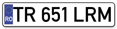 Placuta inmatriculare numar auto  TR-651-LRM, TR 651 LRM, TR651LRM