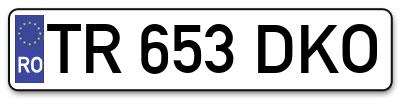 Placuta inmatriculare numar auto  TR-653-DKO, TR 653 DKO, TR653DKO