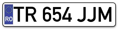 Placuta inmatriculare numar auto  TR-654-JJM, TR 654 JJM, TR654JJM