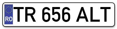 Placuta inmatriculare numar auto  TR-656-ALT, TR 656 ALT, TR656ALT