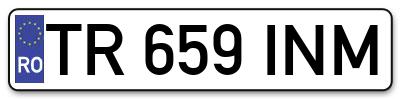 Placuta inmatriculare numar auto  TR-659-INM, TR 659 INM, TR659INM