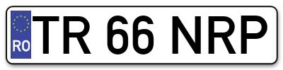 Placuta inmatriculare numar auto  TR-66-NRP, TR 66 NRP, TR66NRP