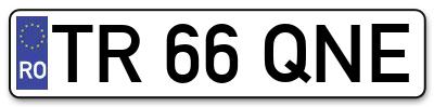 Placuta inmatriculare numar auto  TR-66-QNE, TR 66 QNE, TR66QNE