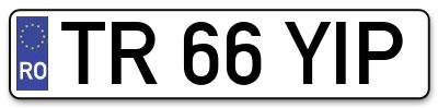Placuta inmatriculare numar auto  TR-66-YIP, TR 66 YIP, TR66YIP