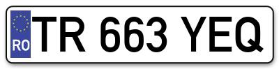 Placuta inmatriculare numar auto  TR-663-YEQ, TR 663 YEQ, TR663YEQ