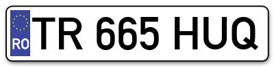 Placuta inmatriculare numar auto  TR-665-HUQ, TR 665 HUQ, TR665HUQ